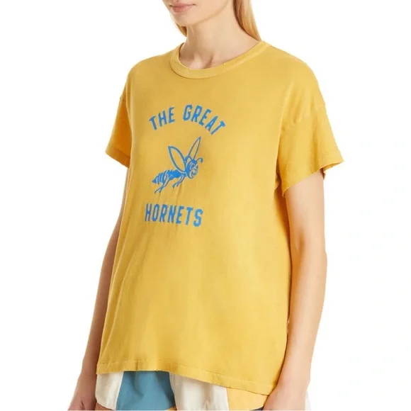 NWT THE GREAT. The Boxy Crewneck Hornet Graphic Tee - Picture 5 of 8